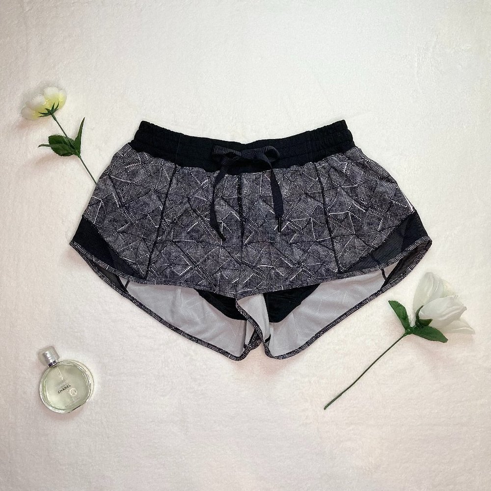 Lululemon Formation Alpine White Black Hotty Hot Shorts
